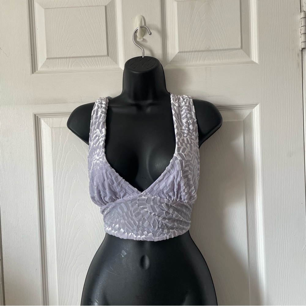 Urban Outfitters Lavender Cropped V-Neck Tank